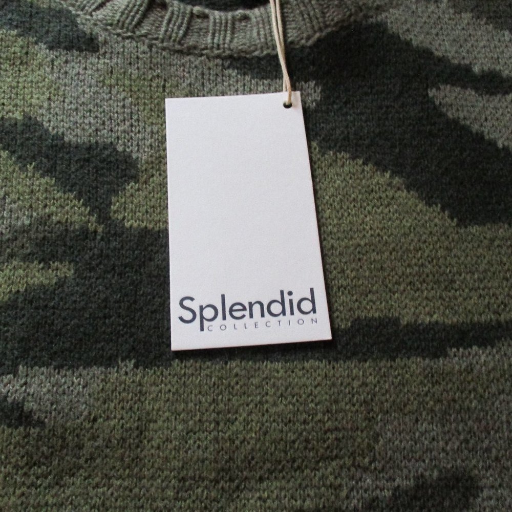 Splendid Crew Neck Sweater Cashmere Kissed Multicolor XS Ribbed Knit Trim NWT - Picture 3 of 5